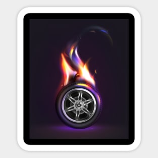 Burning Tire Sticker